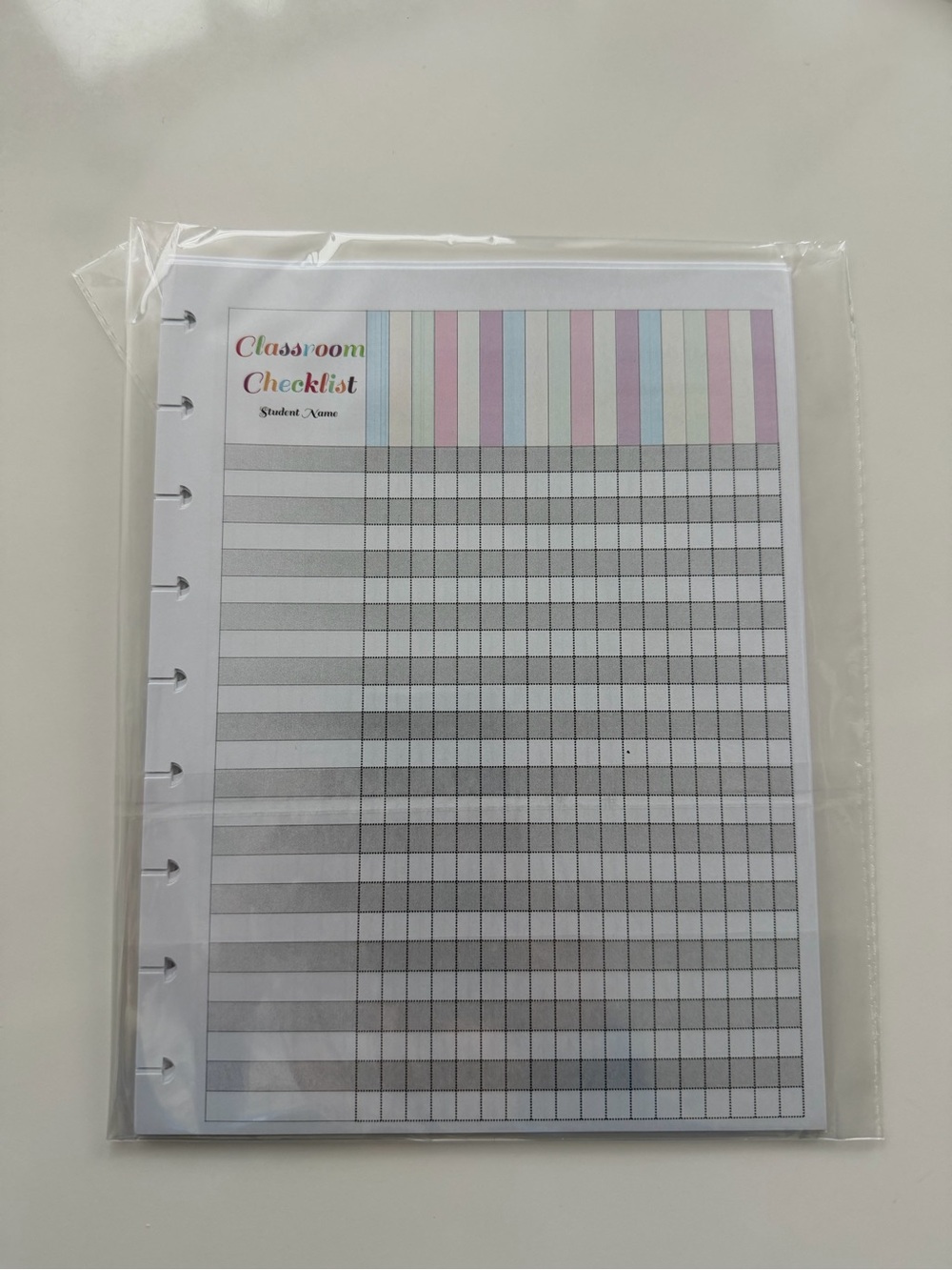 Classroom Checklist Planner Pages - Pastel Striped (Unbranded)